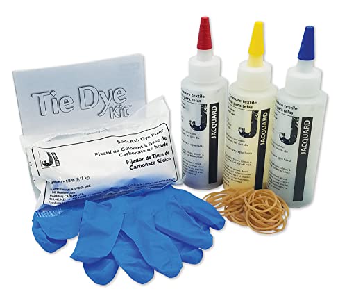 Funky Groovy Tie Dye Kit - Includes Pre-Measured Procion MX Dye in Magenta Turquoise and Yellow - with Soda Ash Dye Fixer