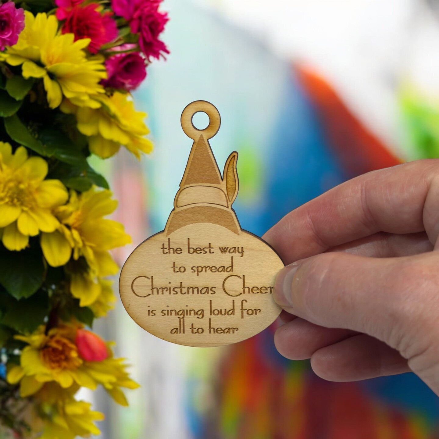 Ornament - Christmas Cheer - Raw Wood 2x3in Ornament - Christmas Cheer - Raw Wood 2x3in