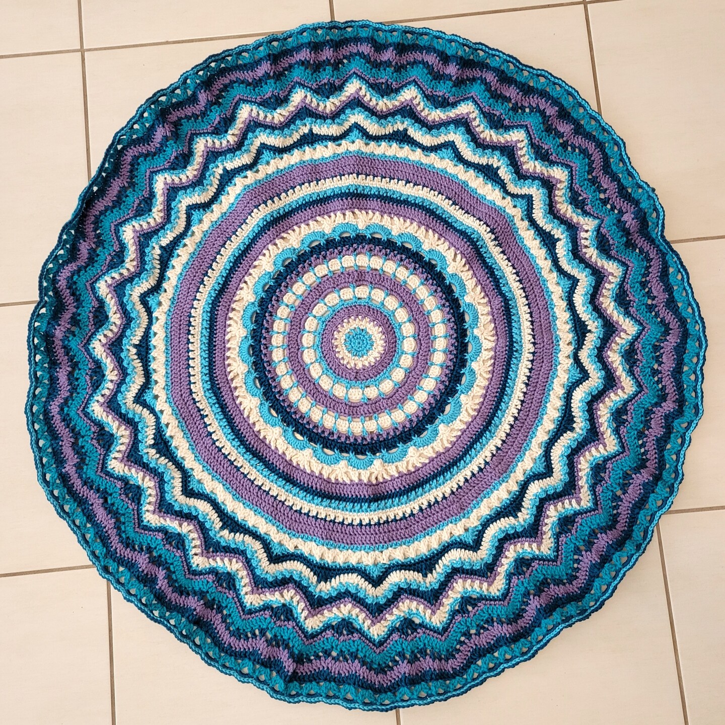 Crocheted Blue cheapest Throw