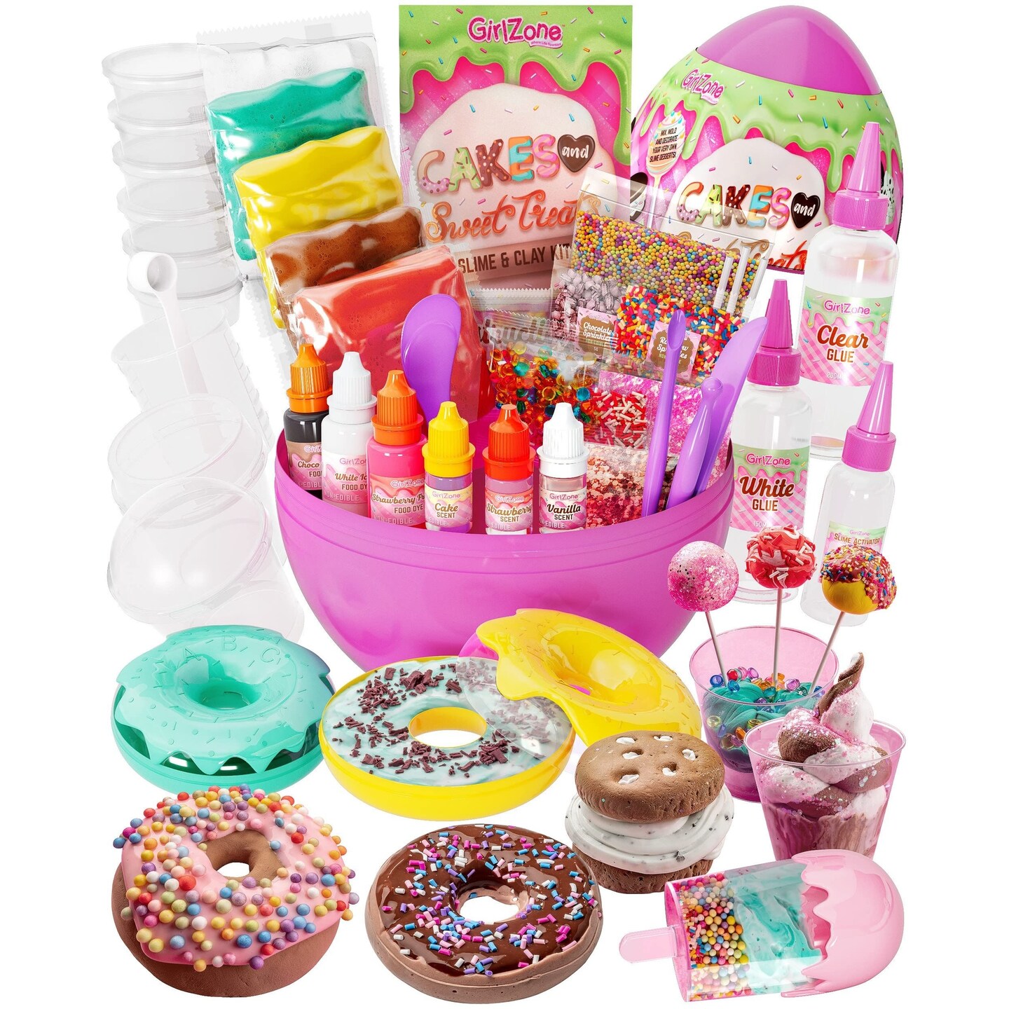 GirlZone Cakes & Sweet Treats Slime Egg, Clay for Kids and Slime Set with Sprinkles & Ice Cream Toys for Hours of Sensory Play, Slime Kits for Girls