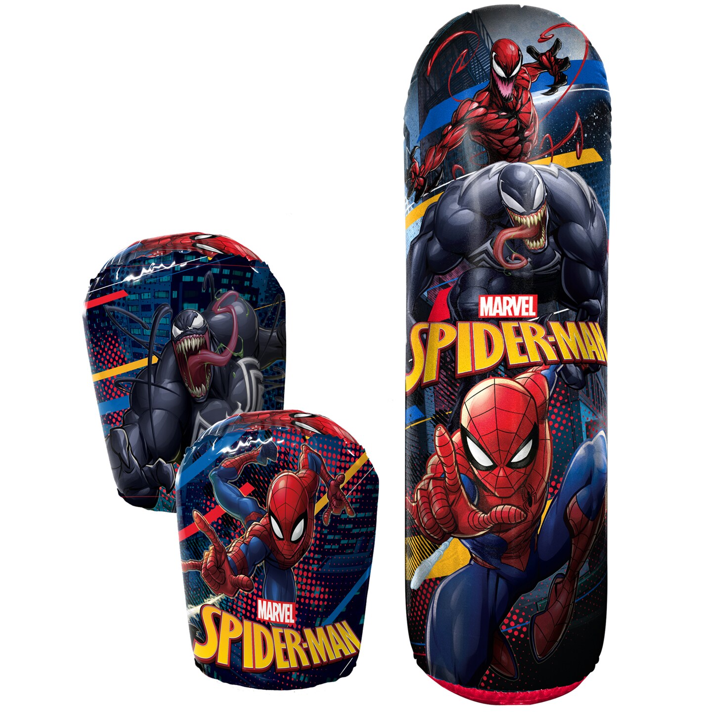 Hedstrom: Spider-Man 36&#x22; Bop Bag &#x26; Glove Set - Inflatable Sports Bag &#x26; Two 10&#x22; Gloves, Durable, Indoor/Outdoor Play, Active Exercise Toy, Kids Ages 4+