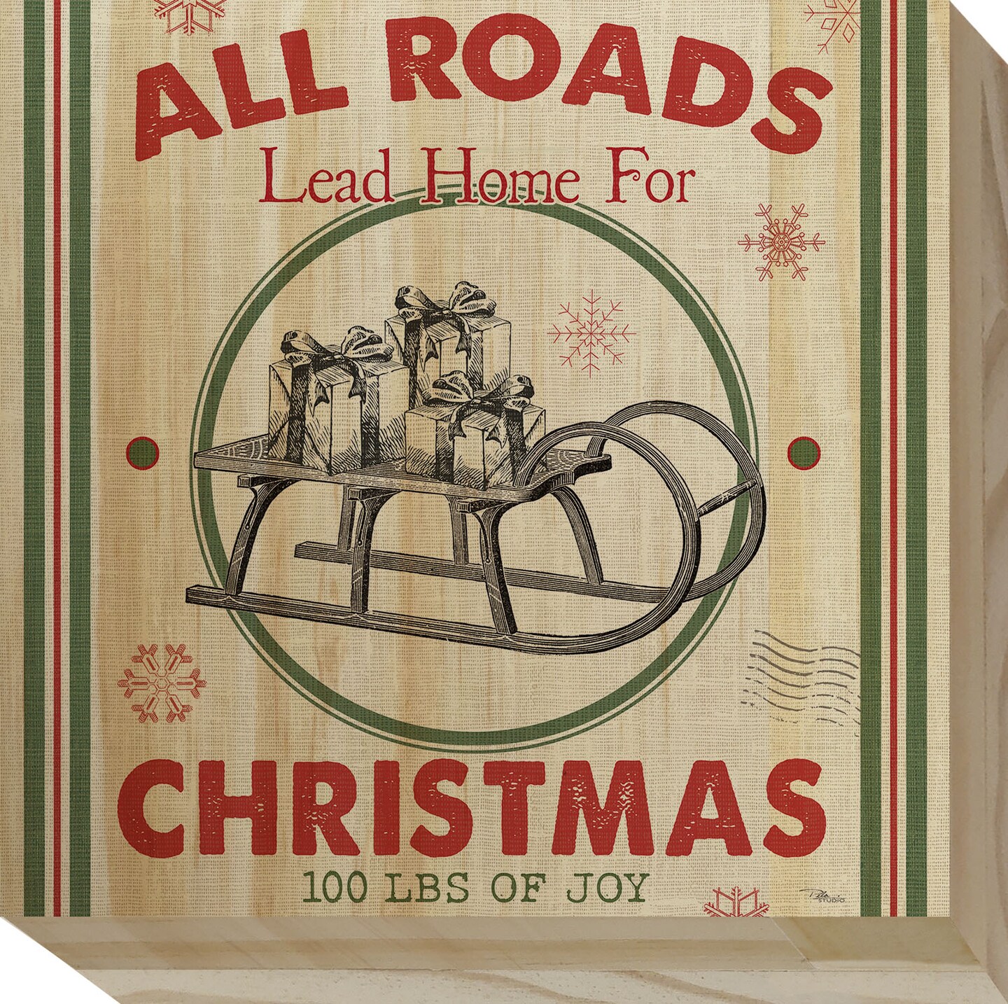 Christmas Rustic Retro 5.5&#x22; Wood Signs