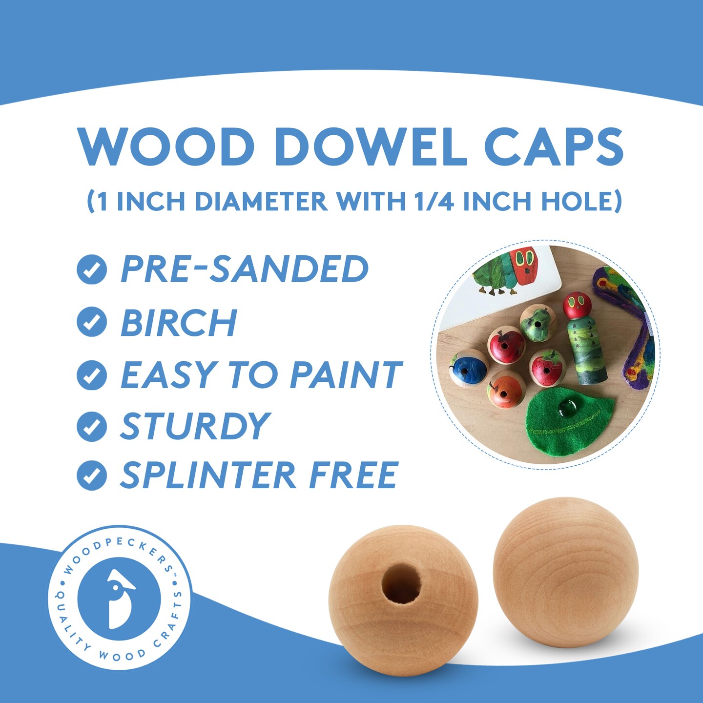 Wood Dowel Caps Assorted Sizes, For Crafts and DIY | Woodpeckers