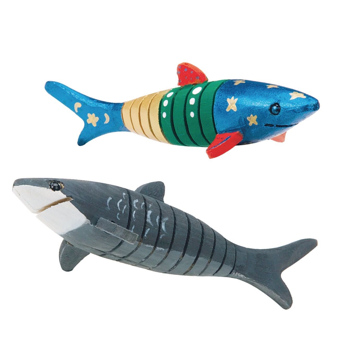 S&#x26;S Worldwide Flexible Wood Shark Craft Kit, Includes Wood Sharks, Paint &#x26; Brushes. Great For Shark Week Crafts. For Kids &#x26; Adults. Sharks are 4-1/2&#x22;l x 1-1/4&#x22;w. Makes 12.