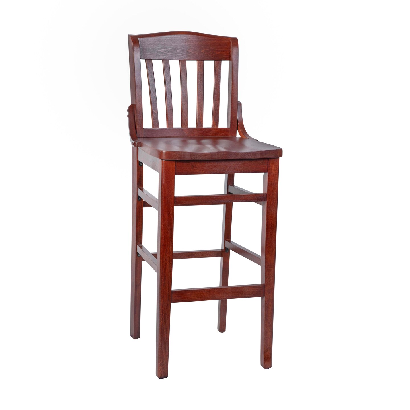 Emma and Oliver School House Back Wooden Restaurant Dining Barstool