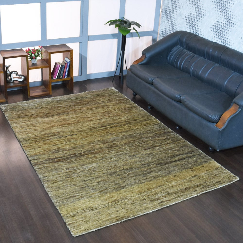 Rugsotic Hand Knotted Jute Area Rug 5X8 Eco-Friendly Contemporary Beige J00035