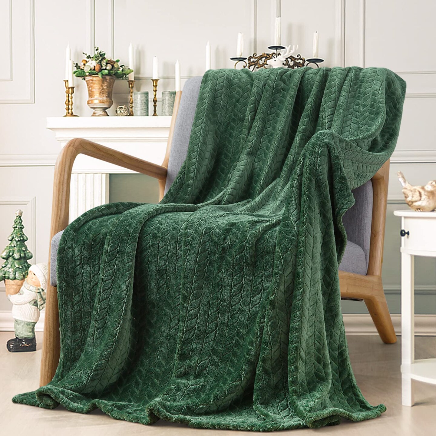 Inhand Fleece Throw Blankets Super Soft Flannel Cozy Blankets for Adults Washable Lightweight Blanket for Couch Sofa Bed Office Warm Plush Blankets for All Season 50 60