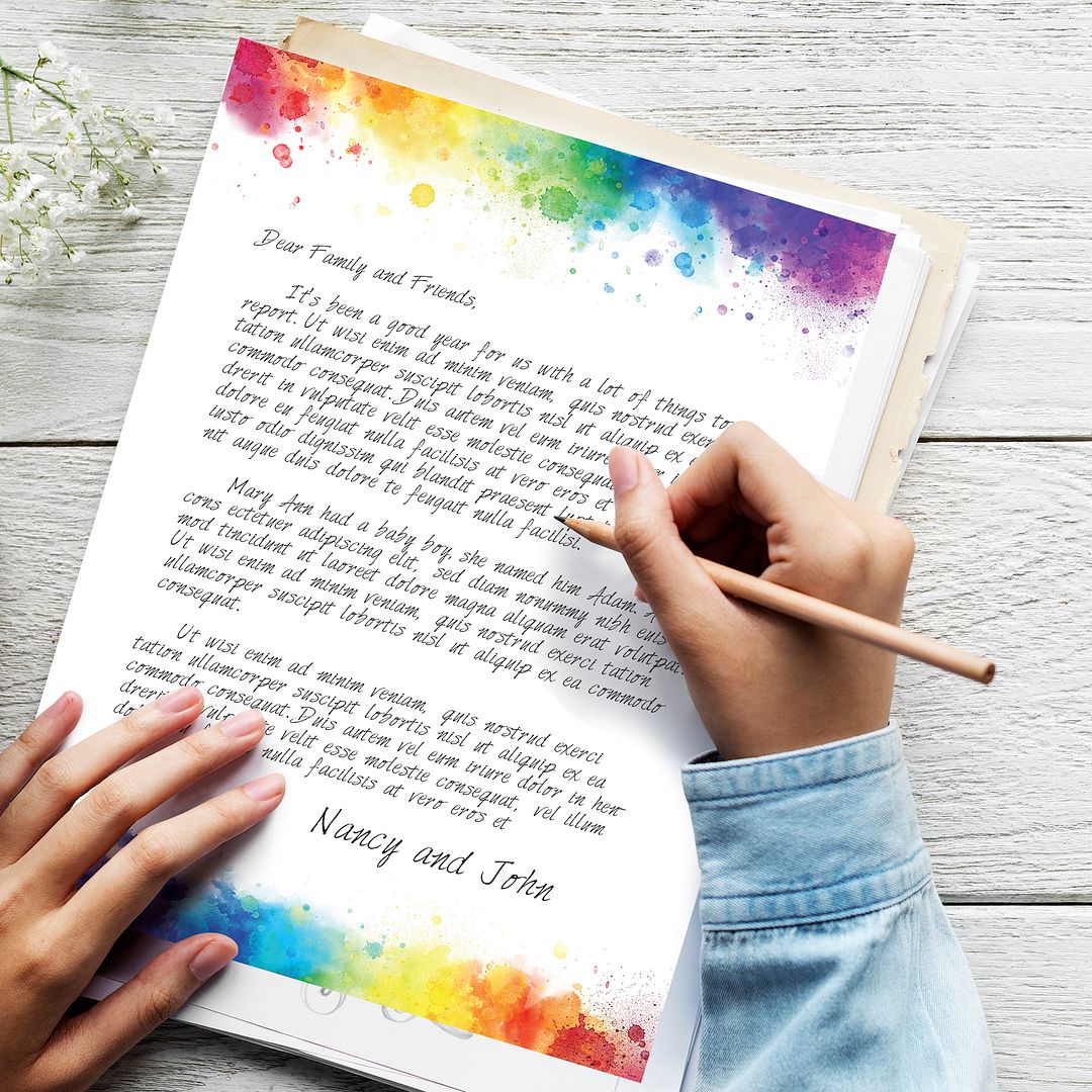 Great Papers! Rainbow Burst Letterhead, for Invitations, Announcements and Personal Messages, Printer Friendly 8.5&#x201D;x11&#x201D;, 50 Pack
