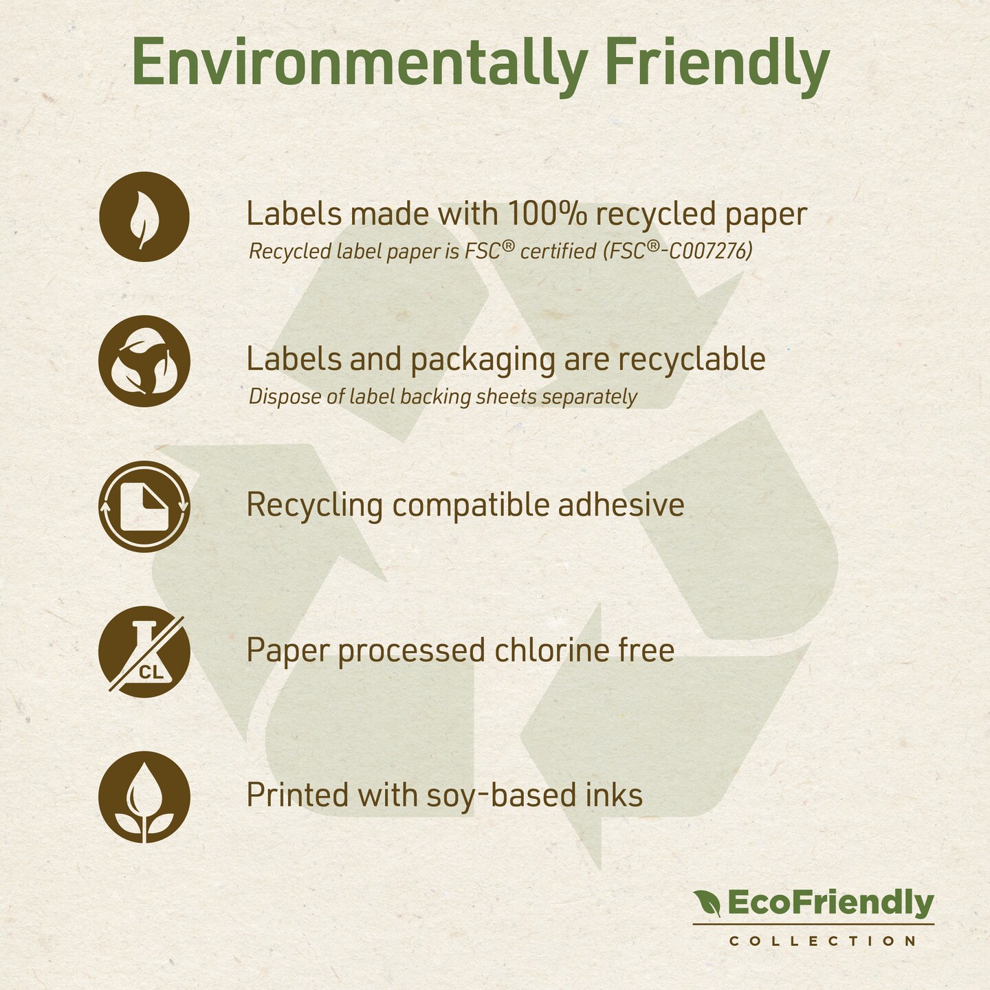 Avery EcoFriendly Recycled Address Labels, 2/3&#x22; x 1-3/4&#x22;, Matte White, Permanent Adhesive, Laser &#x26; Inkjet Printers, 600 Printable Labels (48806)