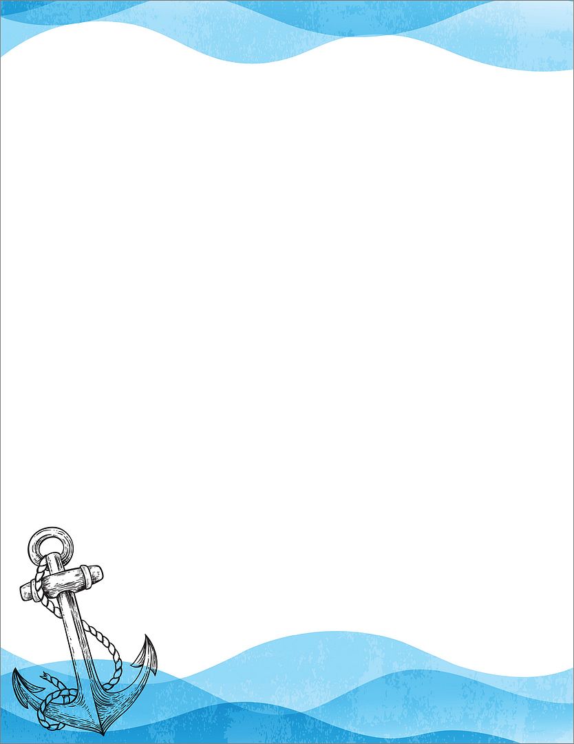 Great Papers! Nautical Anchor Letterhead, for Invitations, Announcements and Personal Messages, Printer Friendly 8.5”x11”, 50 Pack