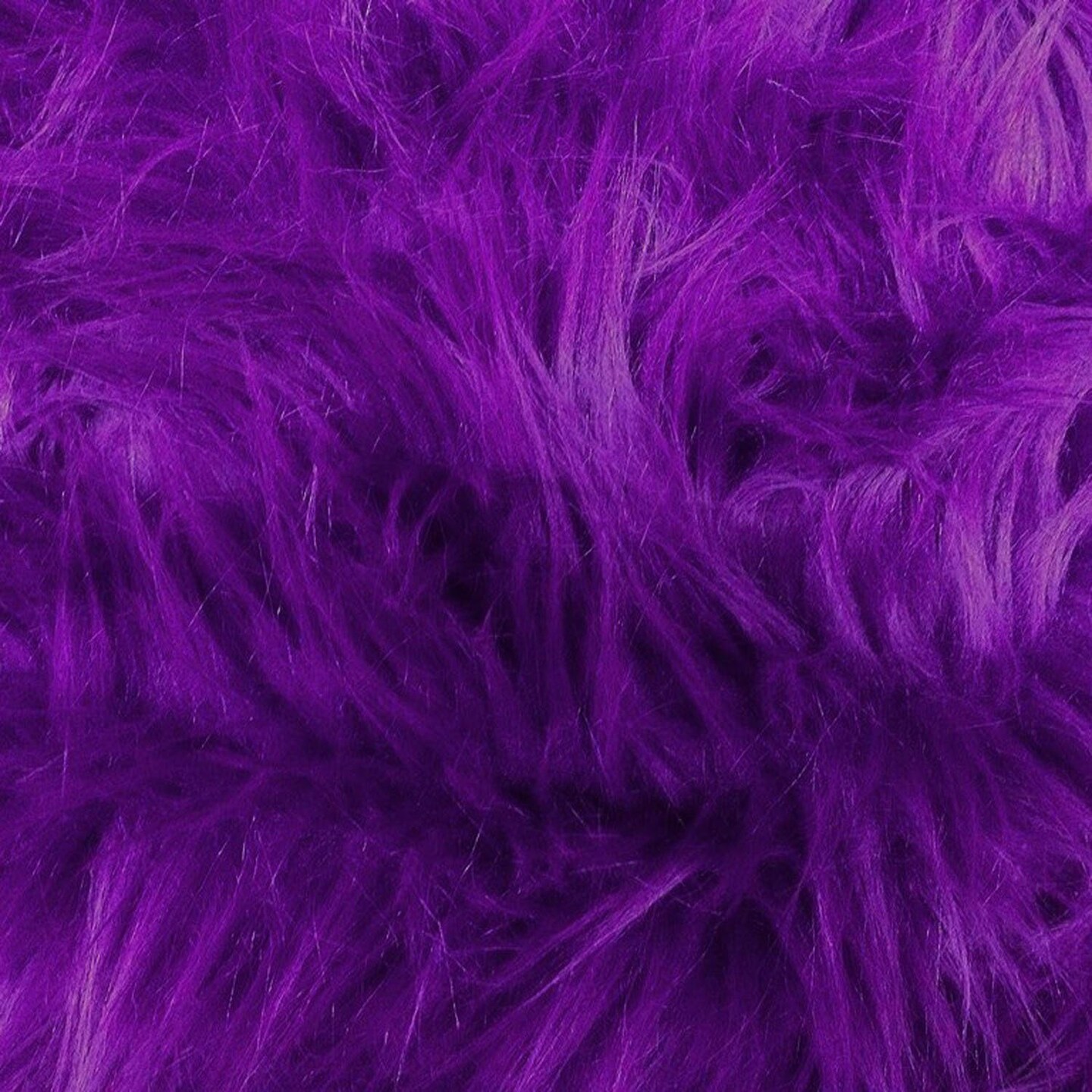 1 Yard Vibrant Purple Shaggy Faux Fur Fabric, Soft & Plush, 60 Inch Width