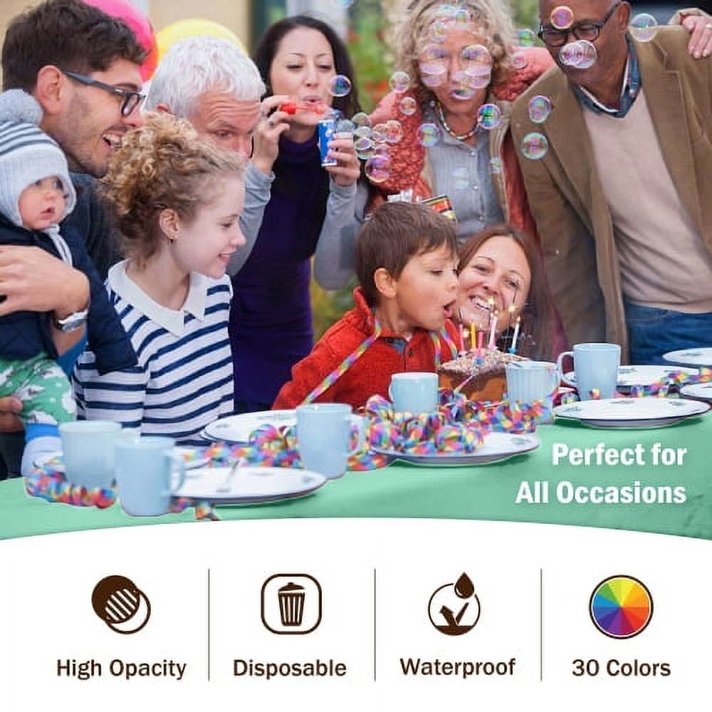 Exquisite 12-Pack Premium Plastic Tablecloth 54in. x 108in. Rectangle Plastic Table Cover