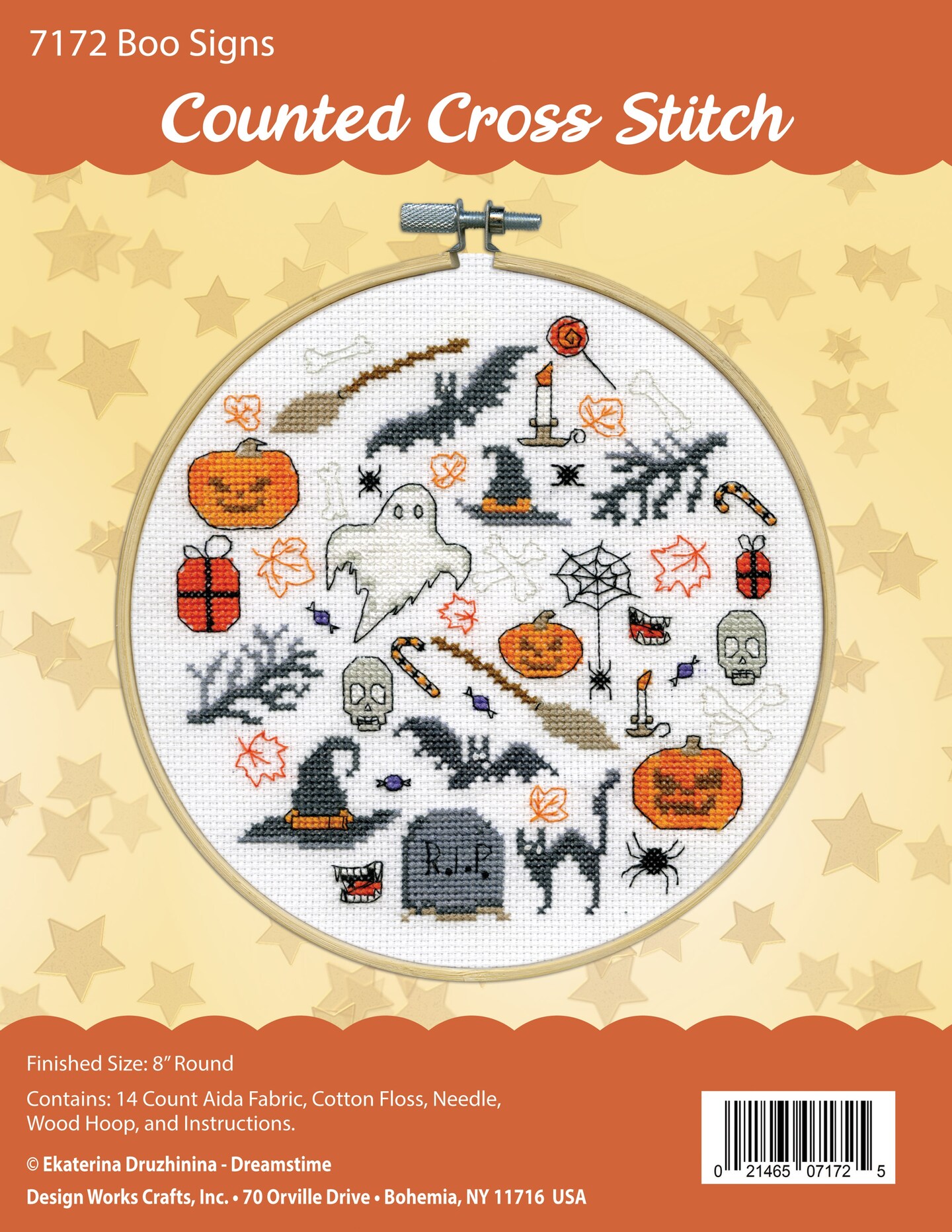 Design Works Counted Cross Stitch Kit With Hoop 8&#x22;-Boo Signs