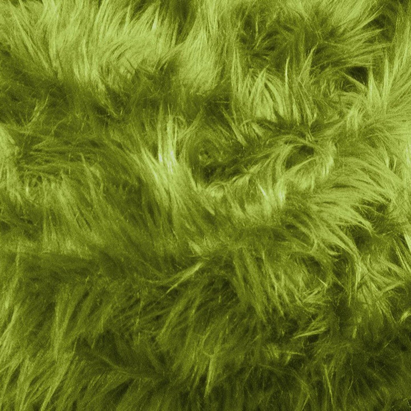1 Yard Soft Olive Green Shaggy Faux Fur Fabric, Plush & Cozy, 60" Width