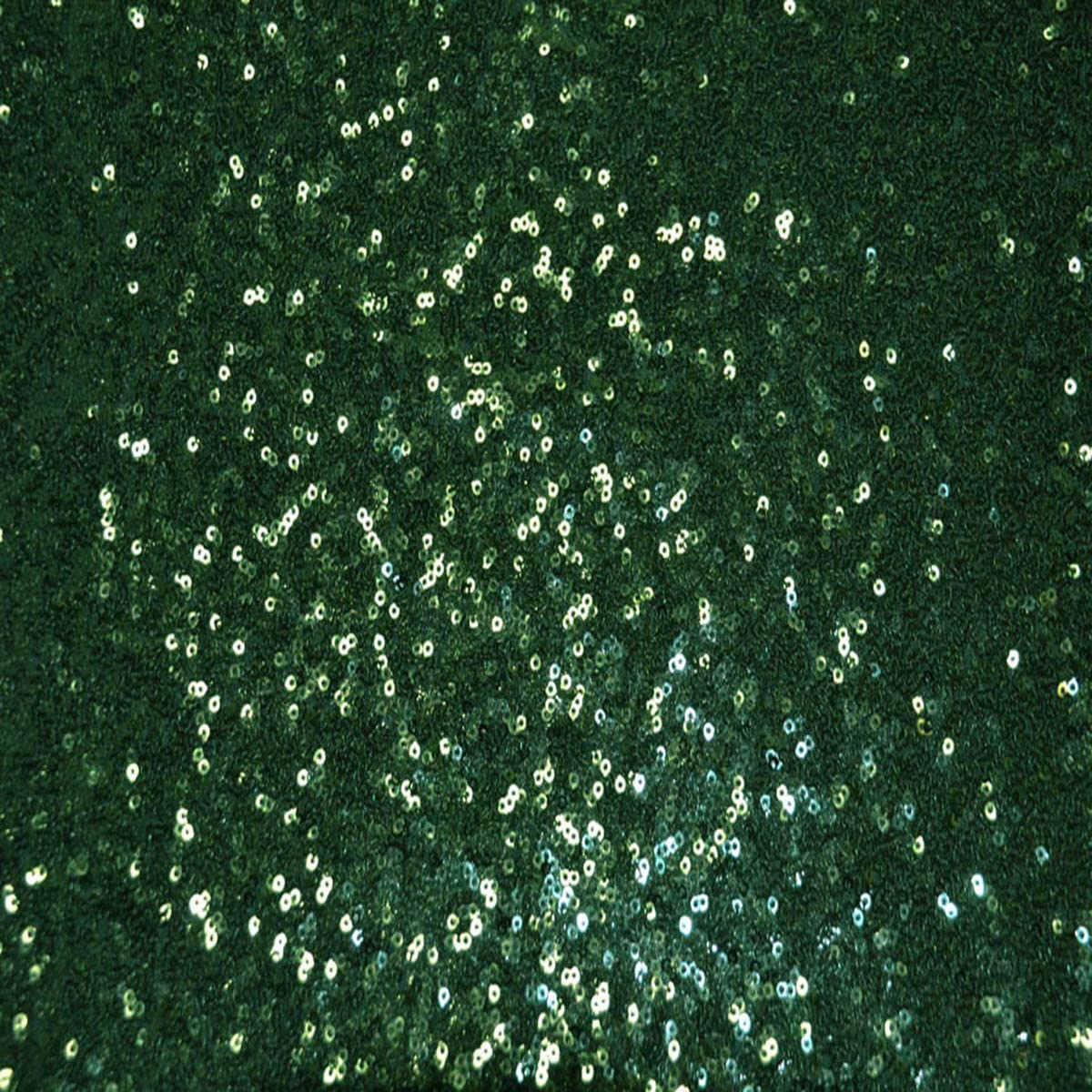 1 Yard Hunter Green Glitter Embroidered Sequin Fabric 52&#x22; Width Polyester for DIY Sewing, Table Linen &#x26; Clothes