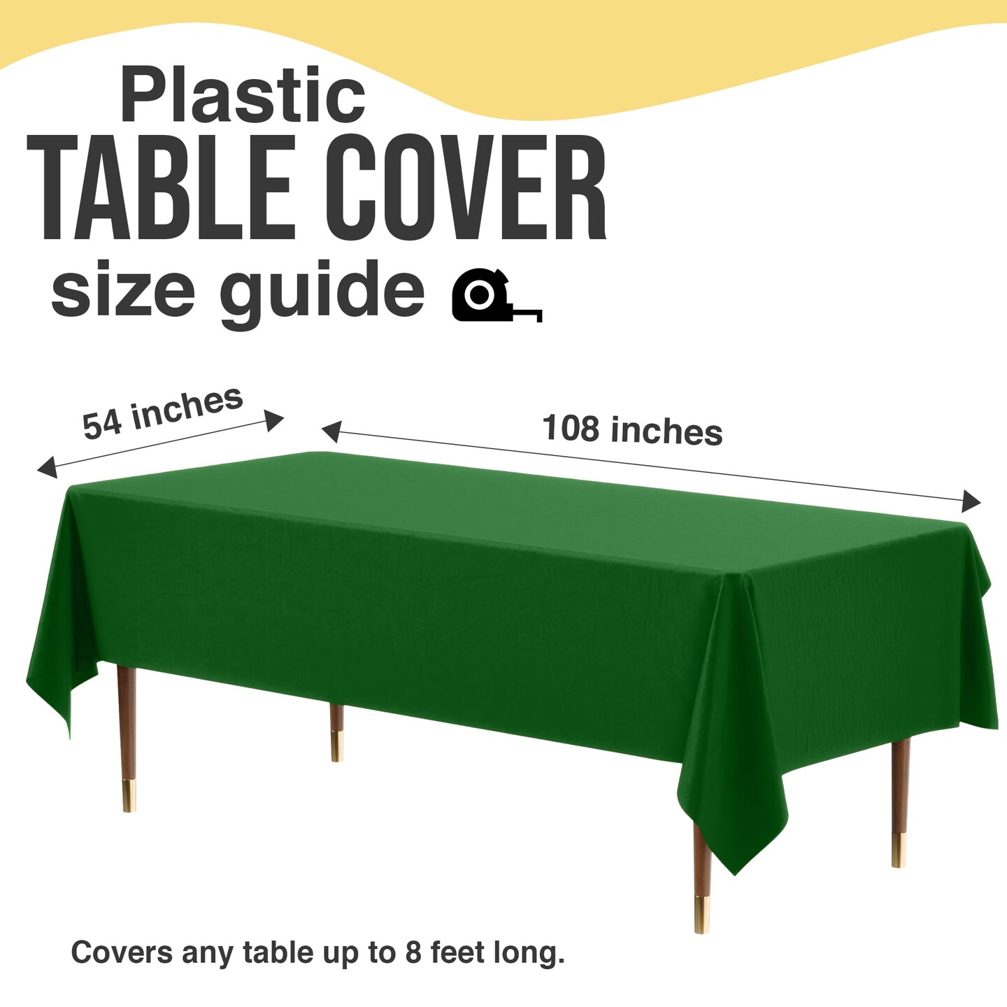 Exquisite 12-Pack Premium Plastic Tablecloth 54in. x 108in. Rectangle Plastic Table Cover