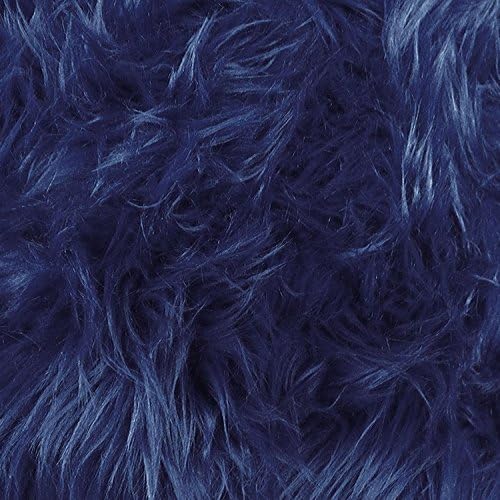 1 Yard Rich Navy Shaggy Faux Fur Fabric Ideal for Fashion, Decor & Crafts, 60 Inch Wide