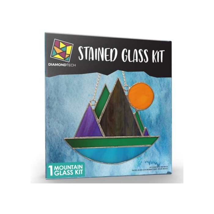 Mountains Pre-Cut Stained Glass Kit-Make Your own Beautiful Glass Project.