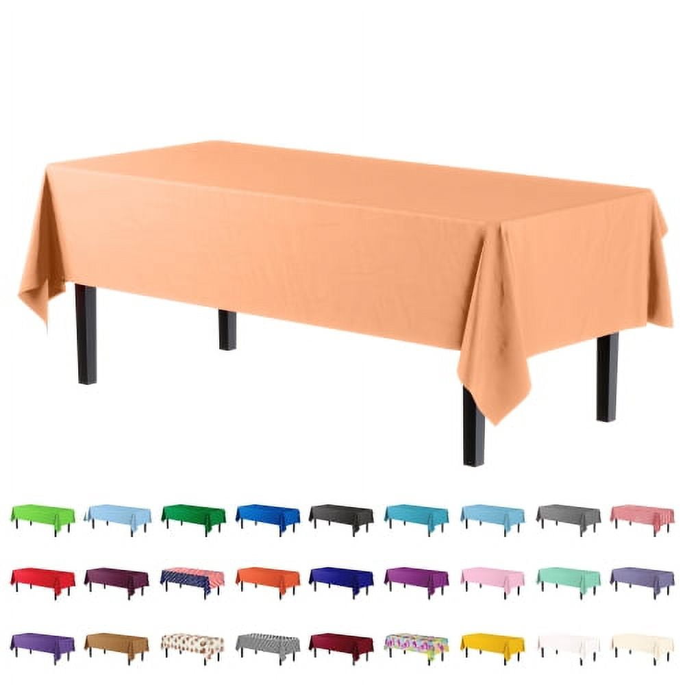 Exquisite 12-Pack Premium Plastic Tablecloth 54in. x 108in. Rectangle Plastic Table Cover