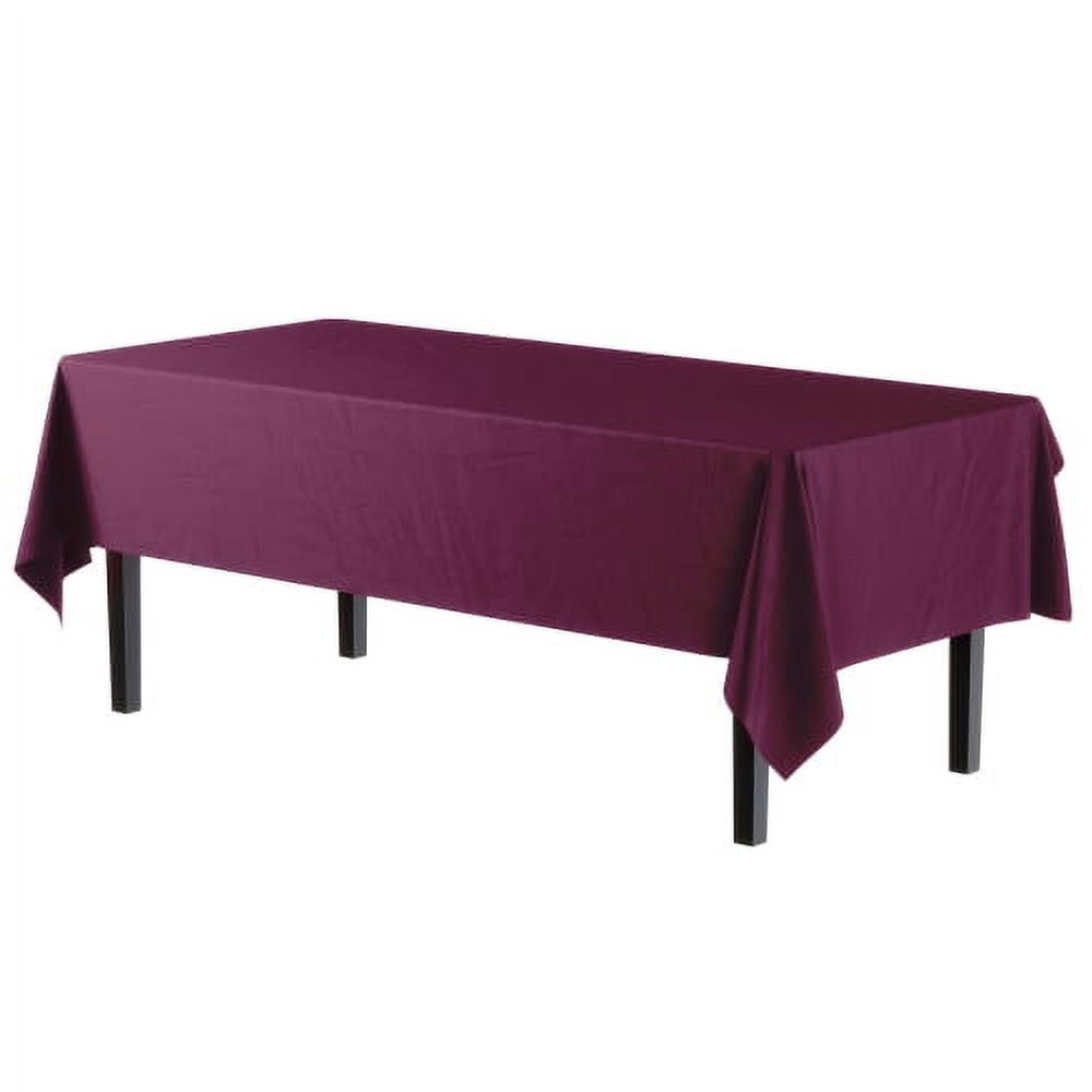 Exquisite 6-Pack Premium Plastic Tablecloth 54in. x 108in. Rectangle Plastic Table Cover
