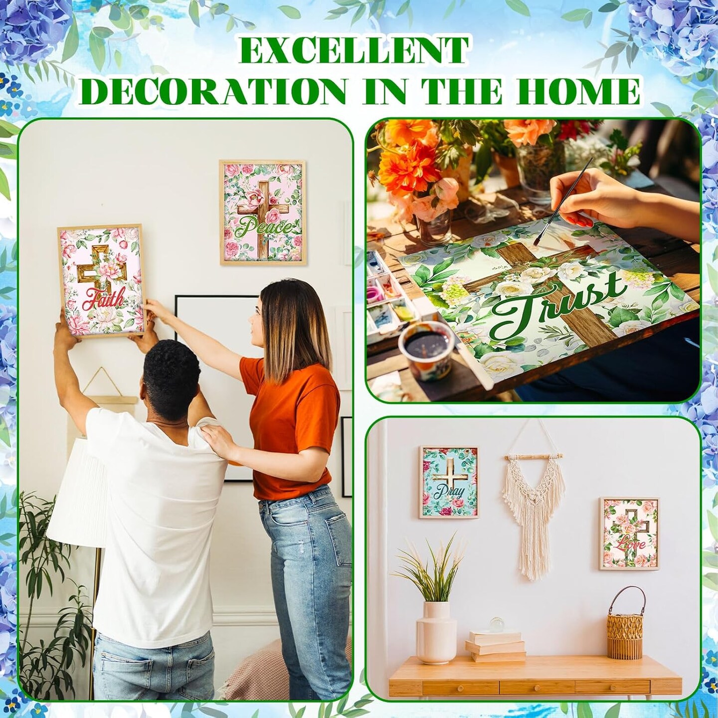 8 Sets 8&#x22; x 10&#x22; Inspirational Cross Pre Drawn Canvas to Paint (multicolor) 10.24 x 8.66 x 0.99 inches