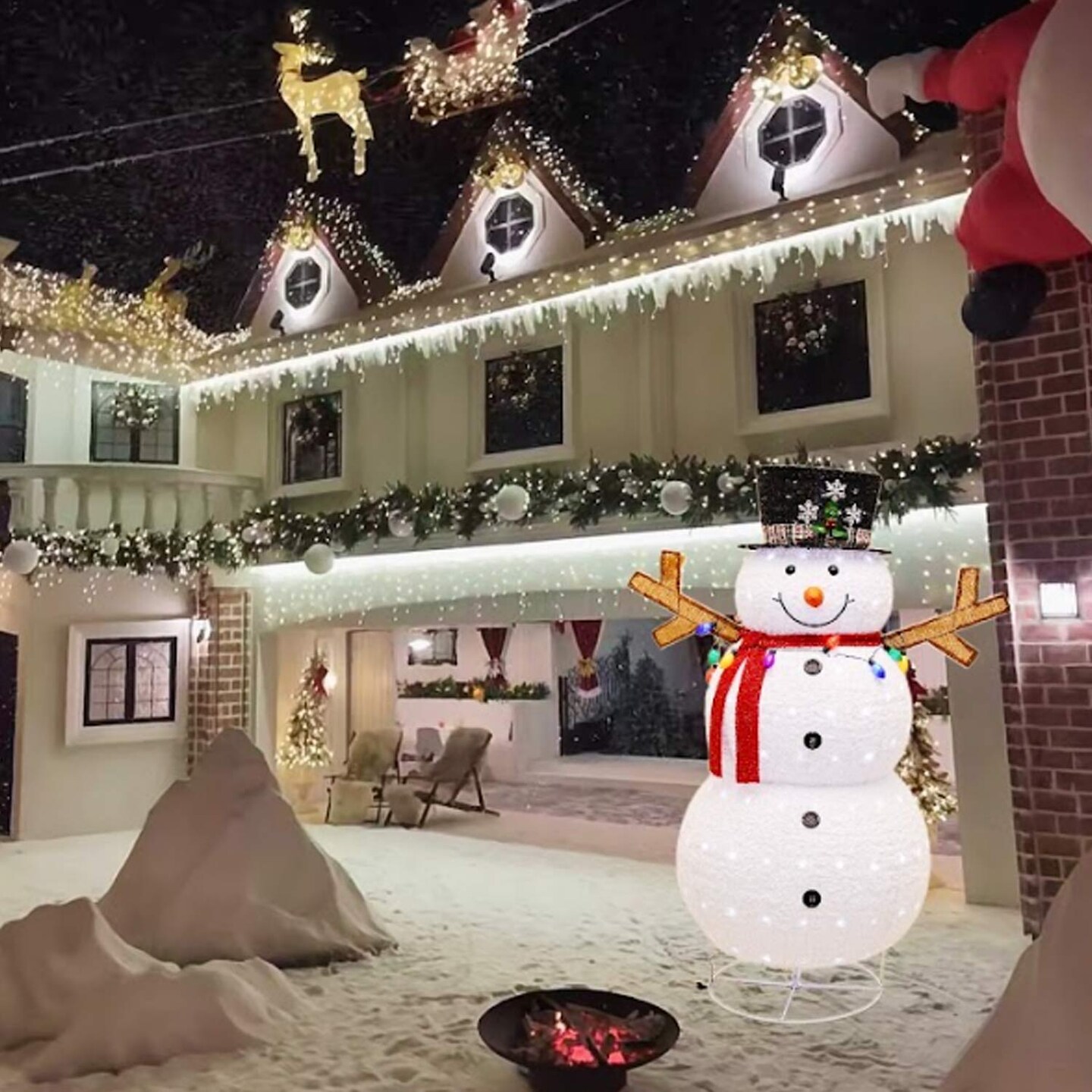 LED Snowman Decoration with 200 Lights Weatherproof Outdoor Christmas Yard Display 45 x 28 x 60 Inches