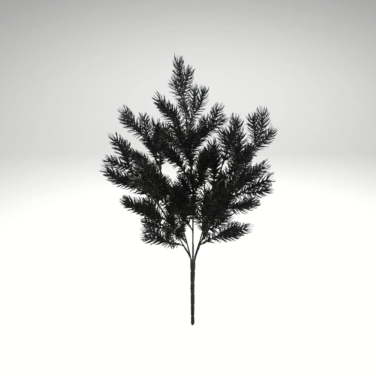 20" Black Pine Glitter Bush – Gothic Christmas & Halloween Greenery-84345-BK