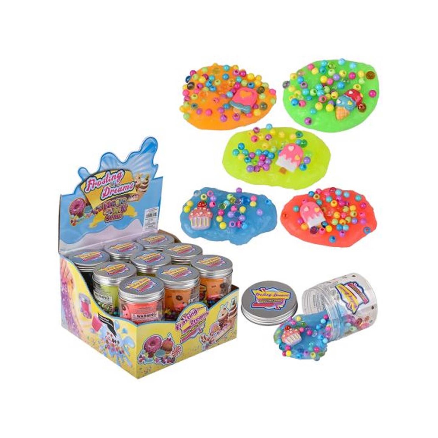 Magic Mix Dessert Slime – 2.5 Inch Tub with Assorted Colors, Beads and Charms