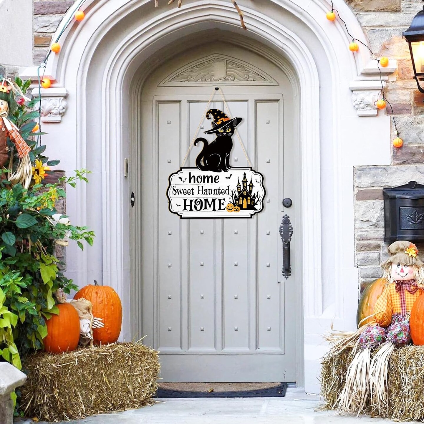 Halloween Decoration Wooden Black Cat (Black)