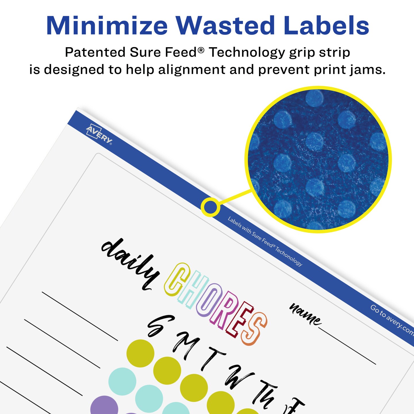 Avery Matte White Removable Rectangle Labels with Sure Feed Technology, 10" x 7.5"