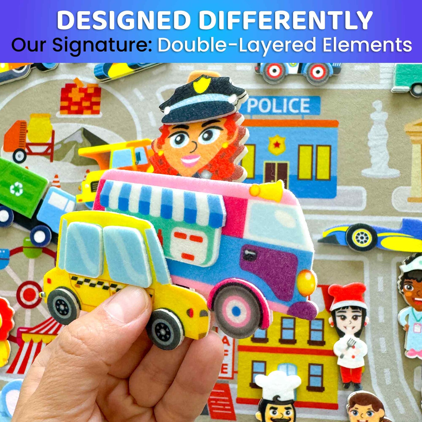 Felt Board City for Kids | Educational Flannel Toy