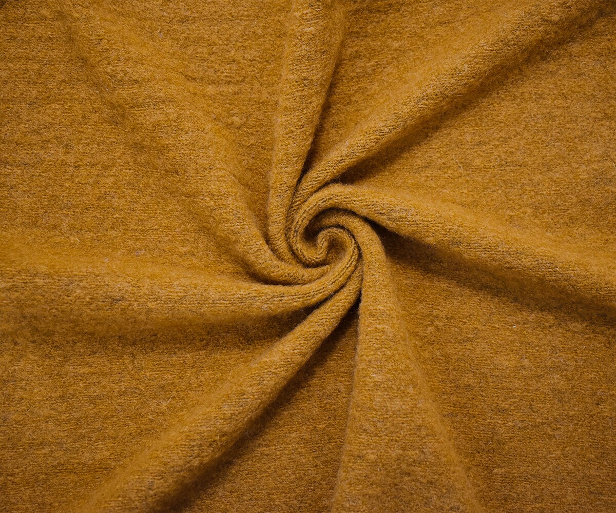 Brown-Black Italian Boiled Wool-Polyester Texture Knit Coating Fabric By the Yard
