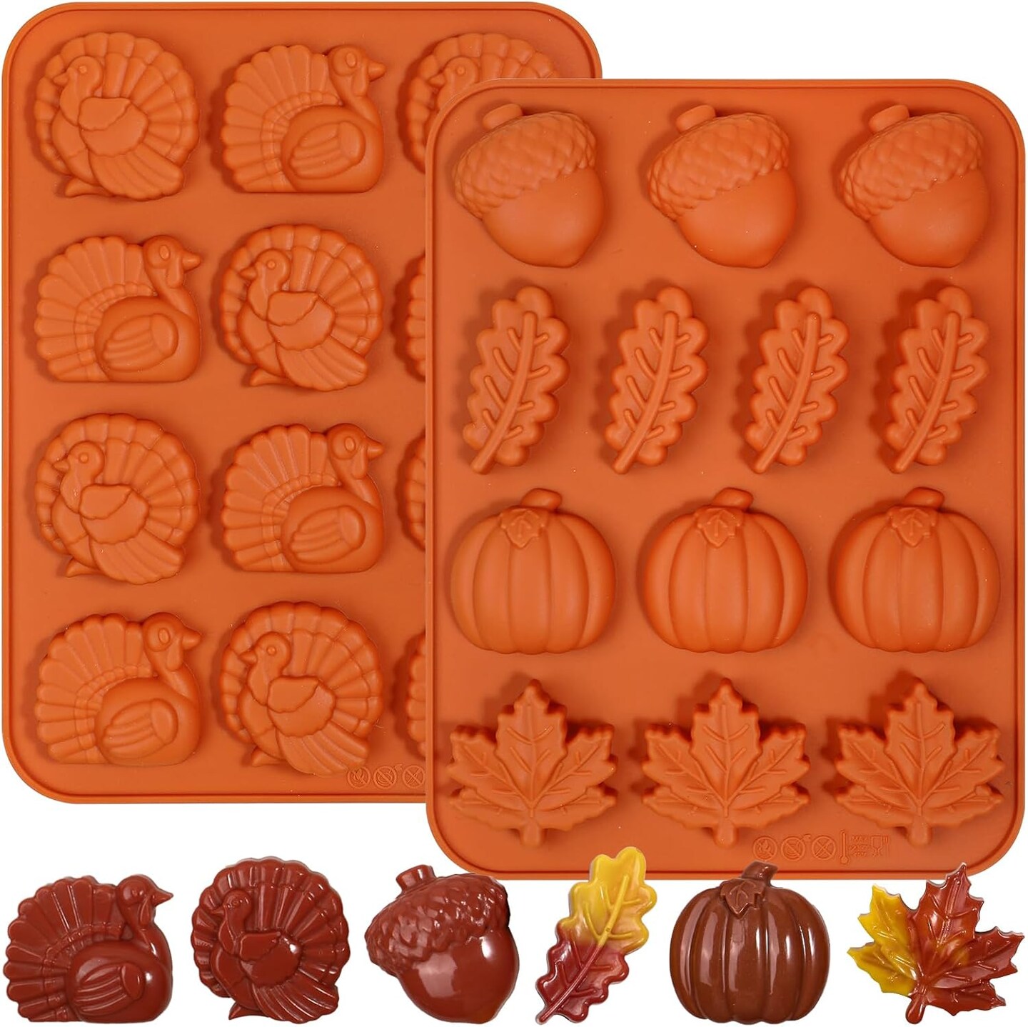 The Original Thanksgiving Silicone Molds with Turkey(Caramel)
