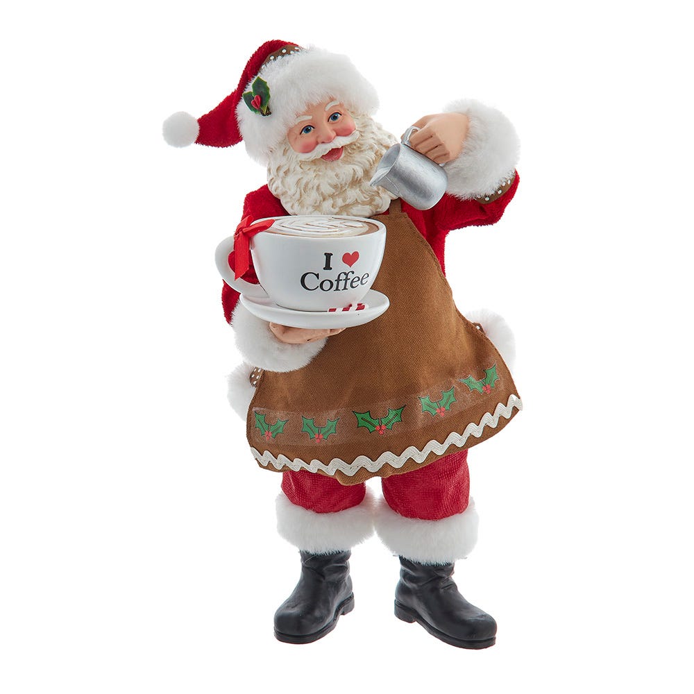 Kurt Adler 10.5-Inch Fabriché Santa with Oversized 