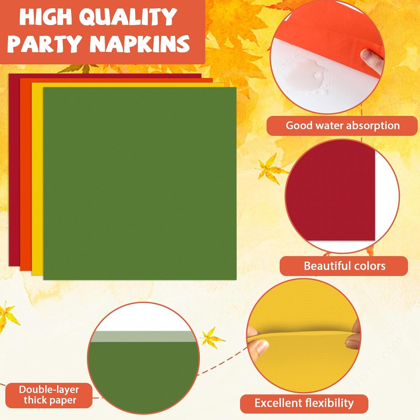 208 Pcs Thanksgiving Paper Plates(Autumn Color)9.06 x 9.06 x 4.92 inches