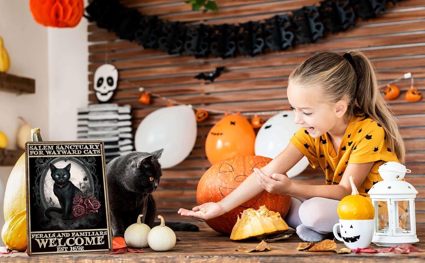 Vintage Halloween Decorations Indoor Black Cat (wayward cat)
