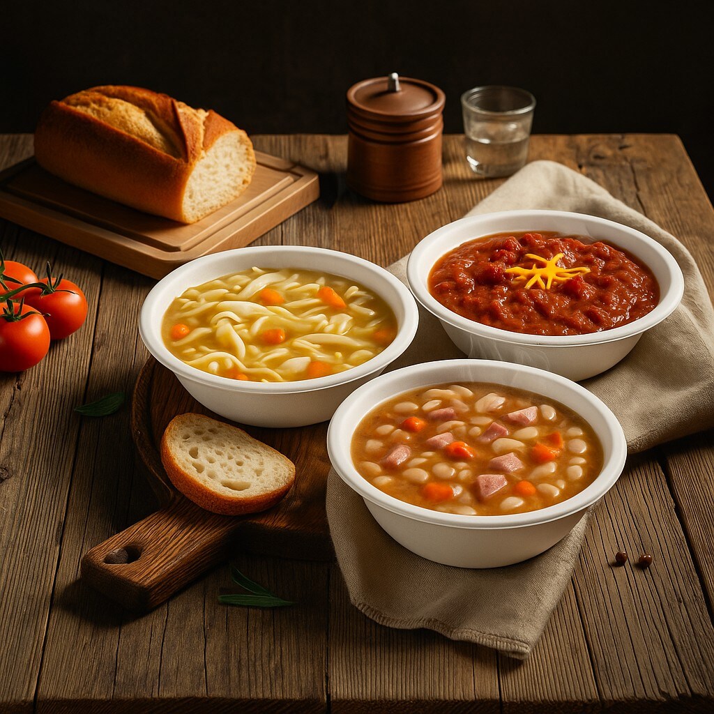 Greener Settings 32 oz Compostable Paper Bowls, 50-Pack – Heavy-Duty Bagasse, Biodegradable, Microwavable, Freezer Safe, Leak-Resistant, Eco-Friendly for Hot and Cold Foods