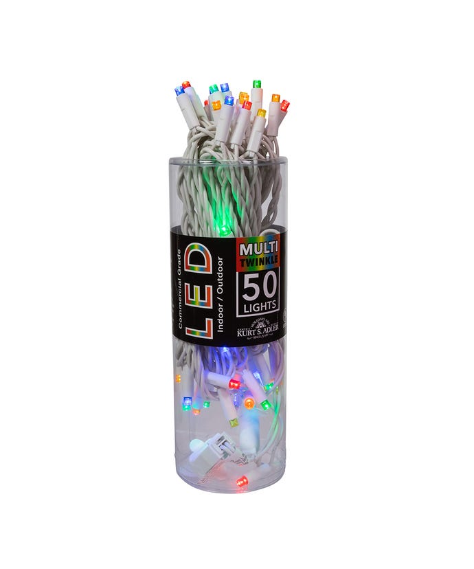 50-Light 5mm Multi-Color Twinkle LED White Wire Light Set