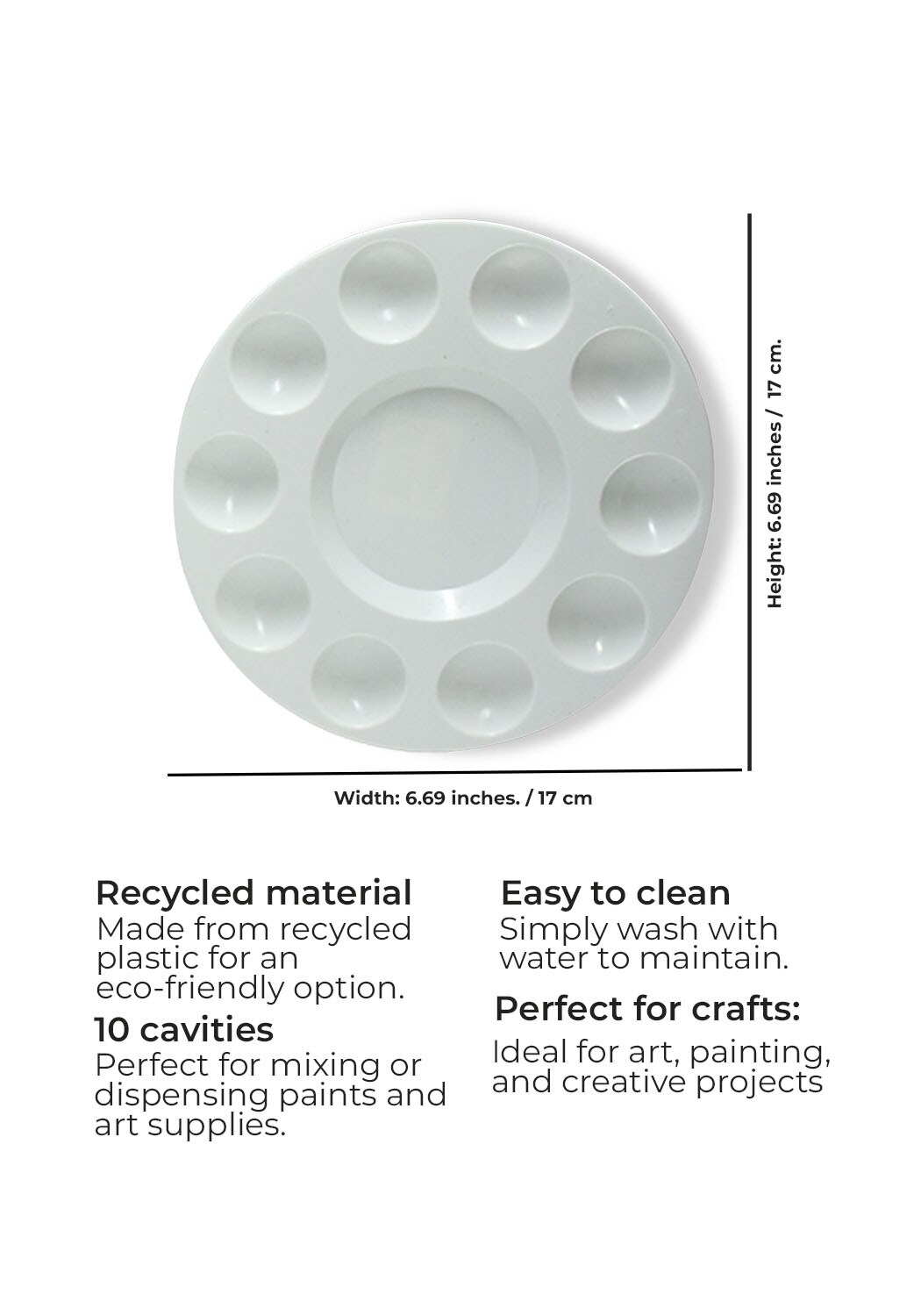 27039 Plastic Palette / 10- Hole White