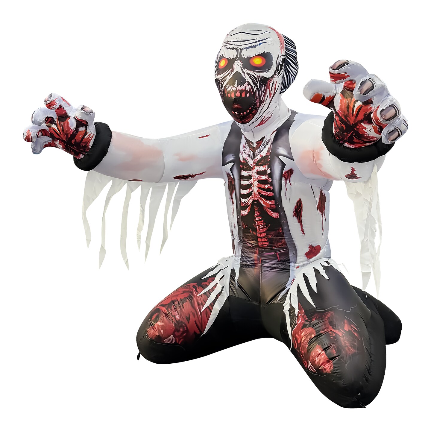 GOOSH 6FT Inflatable Zombie with Glowing Eyes – Light-Up Halloween Yard Decoration