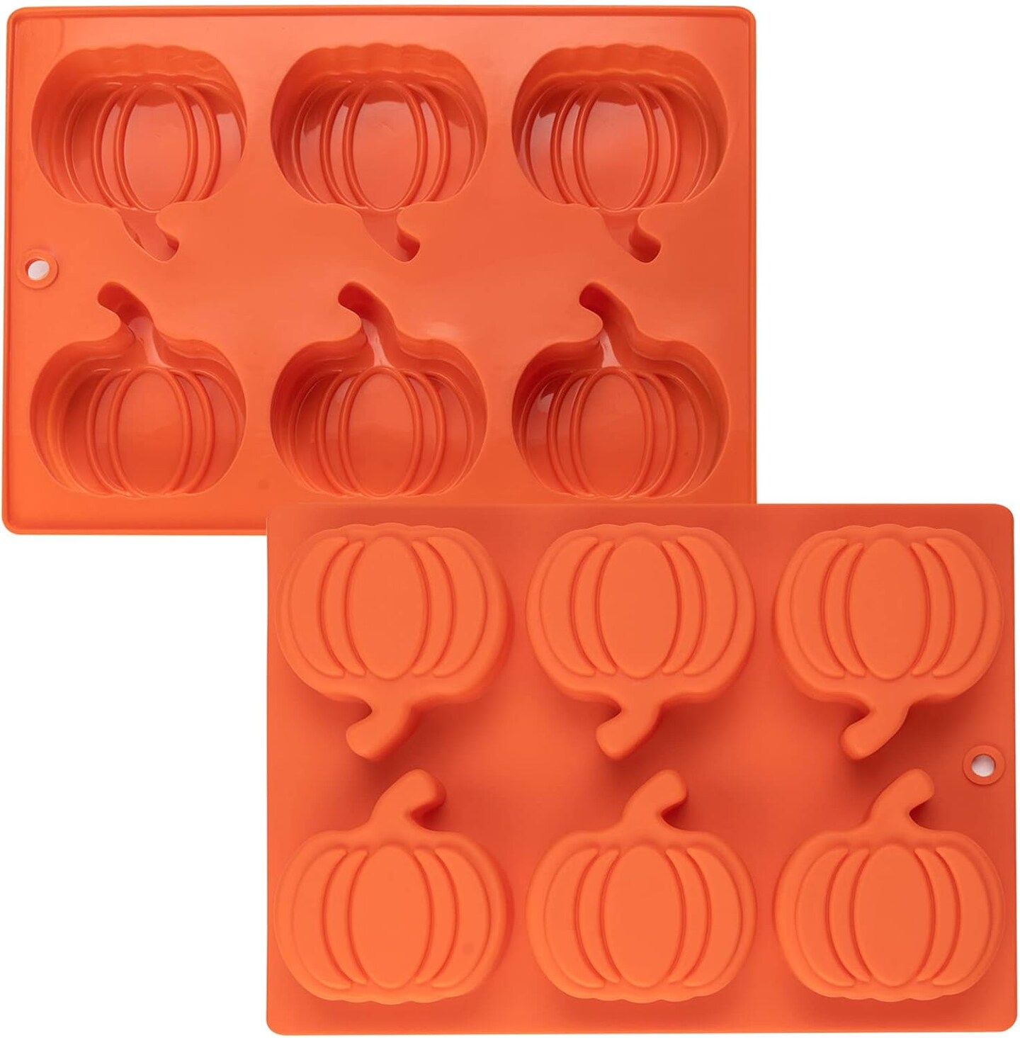 2 Pack Pumpkin-Shaped Cake Molds(Orange)