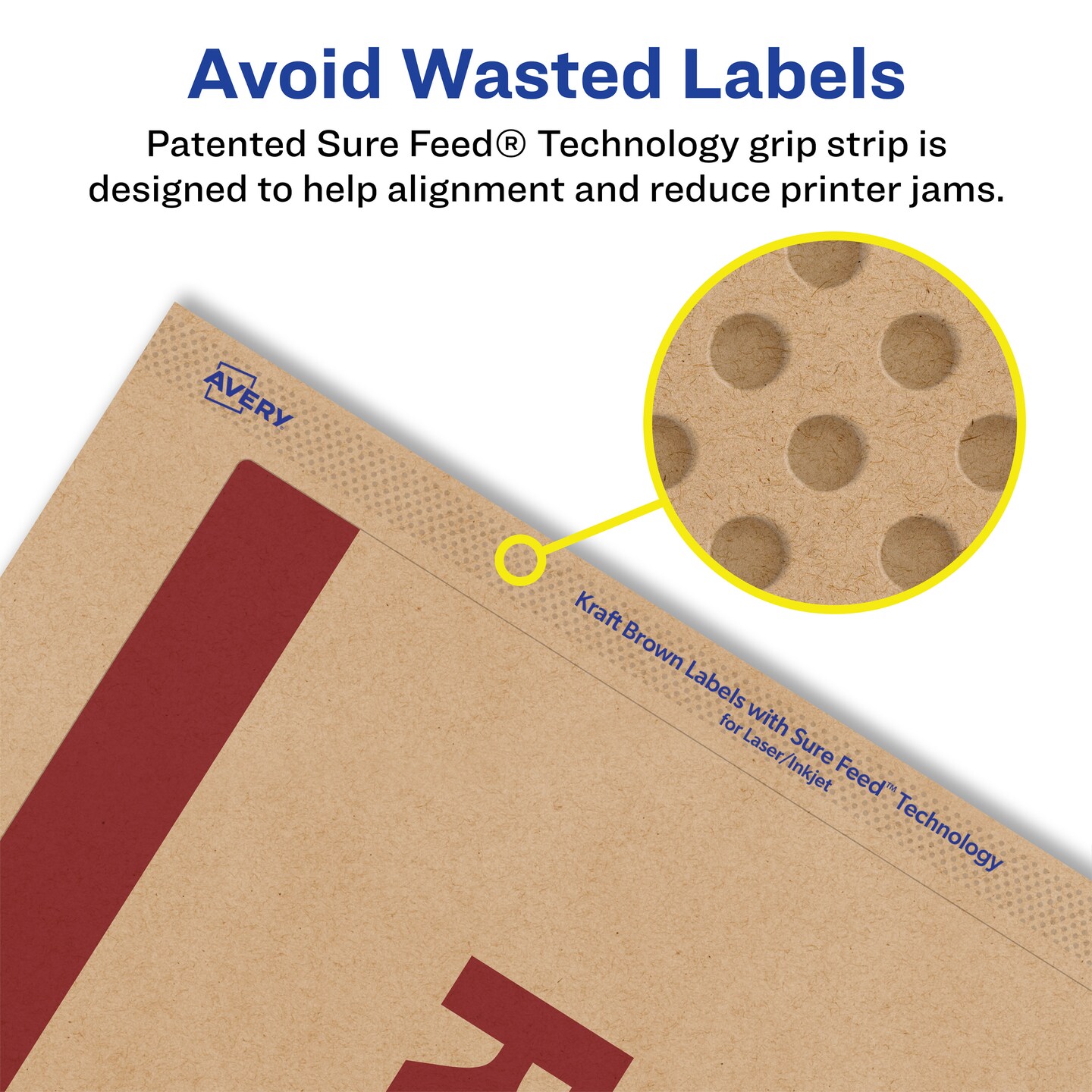 Avery Kraft Brown Rectangle Labels with Sure Feed, 10" x 7.5"
