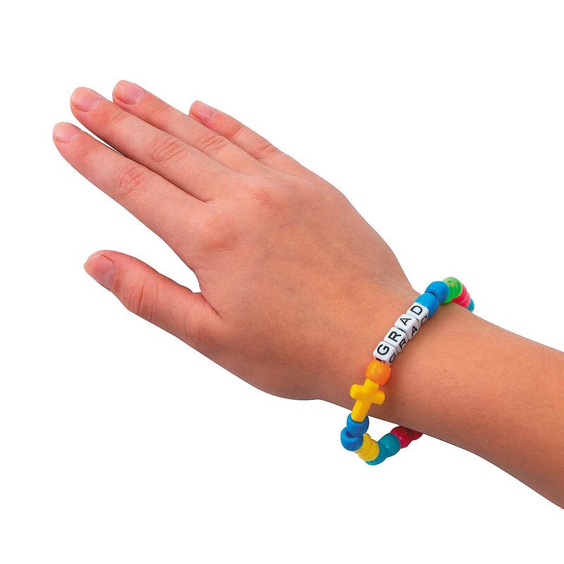 Religious Elementary Grad Bracelet Handout Craft Kit 7.25 Inch Makes 12