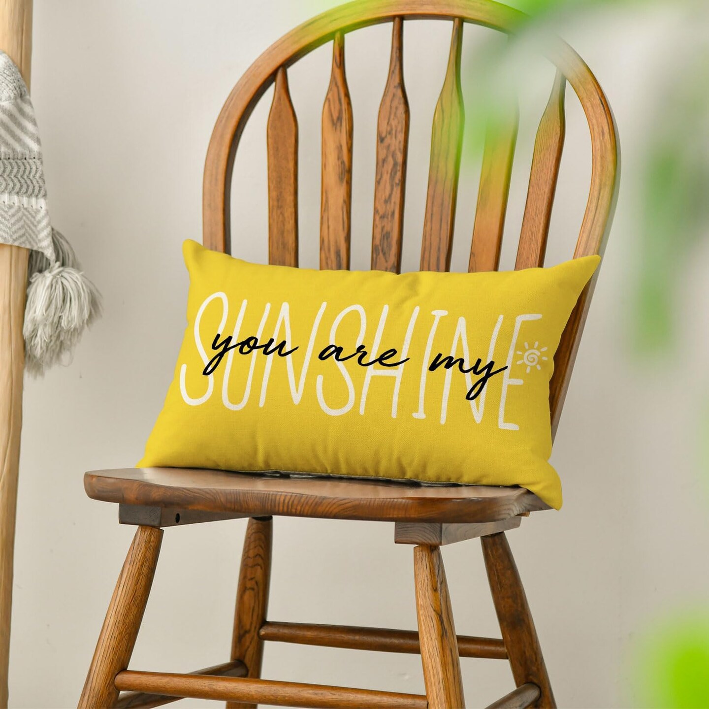 You are My Sunshine Summer Throw Pillow Cover, 12 x 20 Inch Yellow Cushion Case Decoration for Sofa Couch