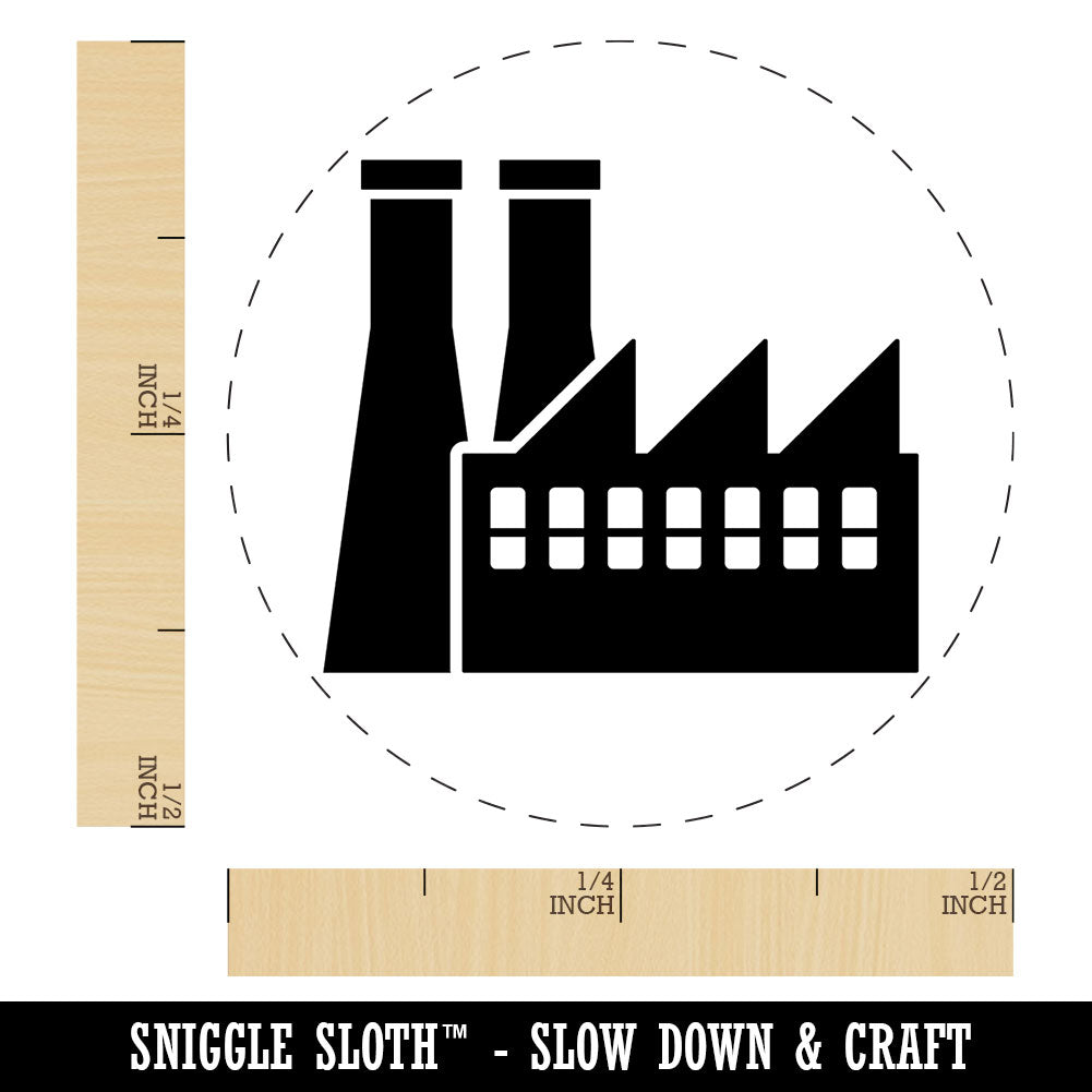 Industrial Factory Manufacturing Building Symbol Self-Inking Rubber Stamp for Stamping Crafting Planners