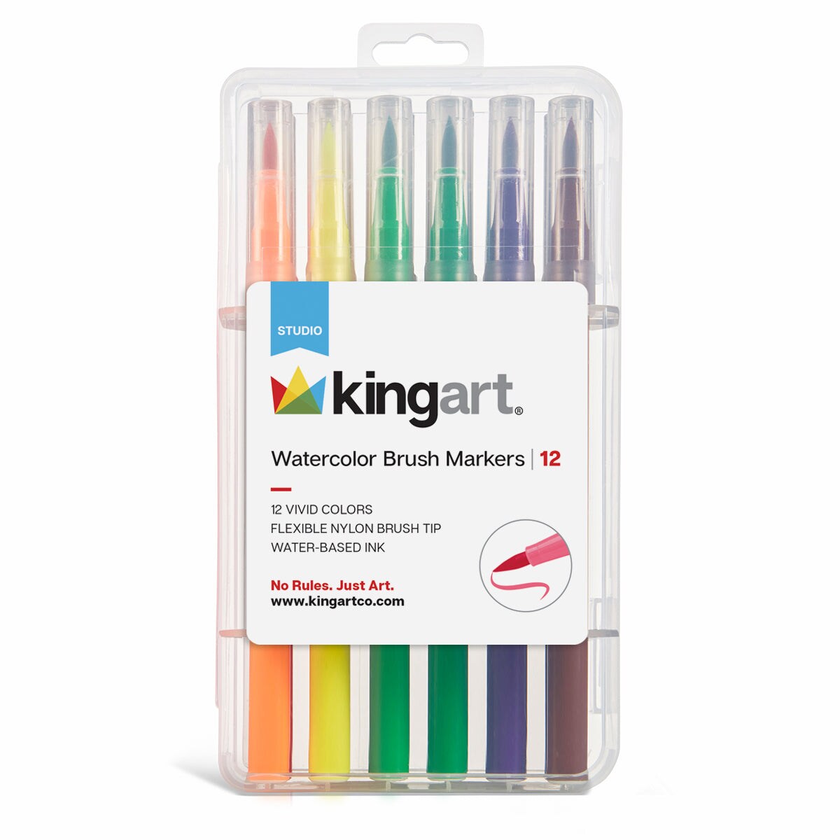 KINGART&#xAE; Watercolor Brush Markers 12 Colors