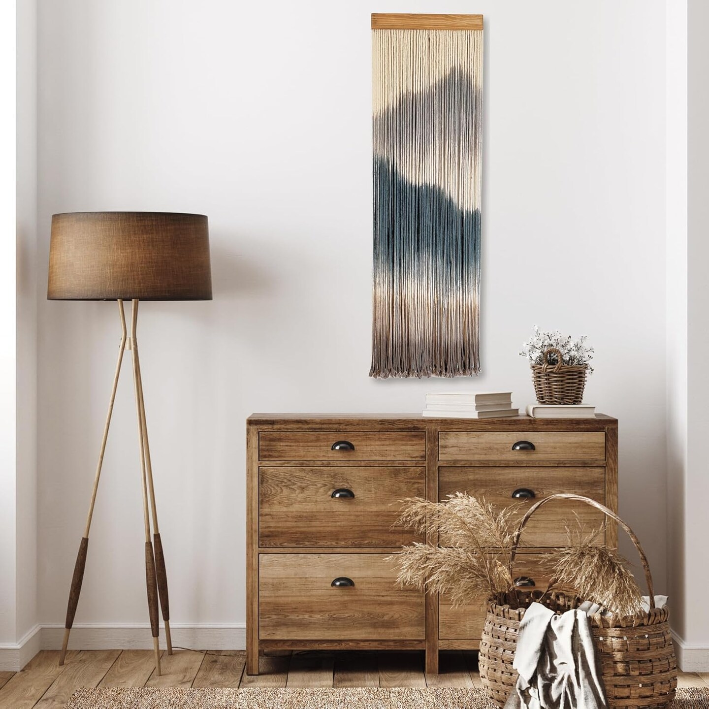 &#x27;Mini&#x27; Collection, Macrame Wall Hanging, Dip Dye Fiber Art Wall Art, Tie Dye Tapestry, Boho Wall Decor for Above Couch, Headboard, Living Room Decor Wall, Woven Macrame Art, Quantity 1,