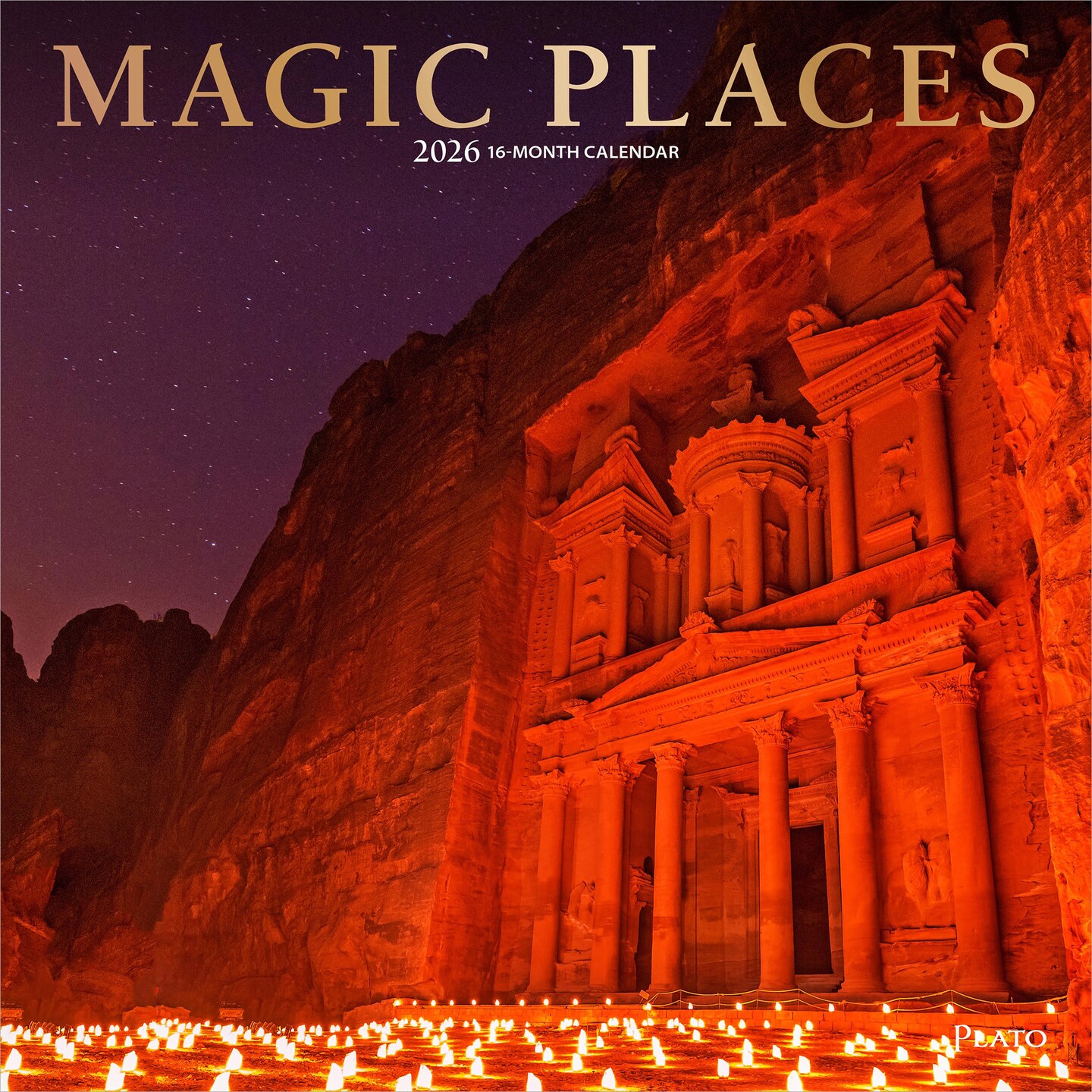 Magic Places | 2026 12 x 24 Inch (Hanging) Monthly Square Wall Calendar | Foil Stamped Cover