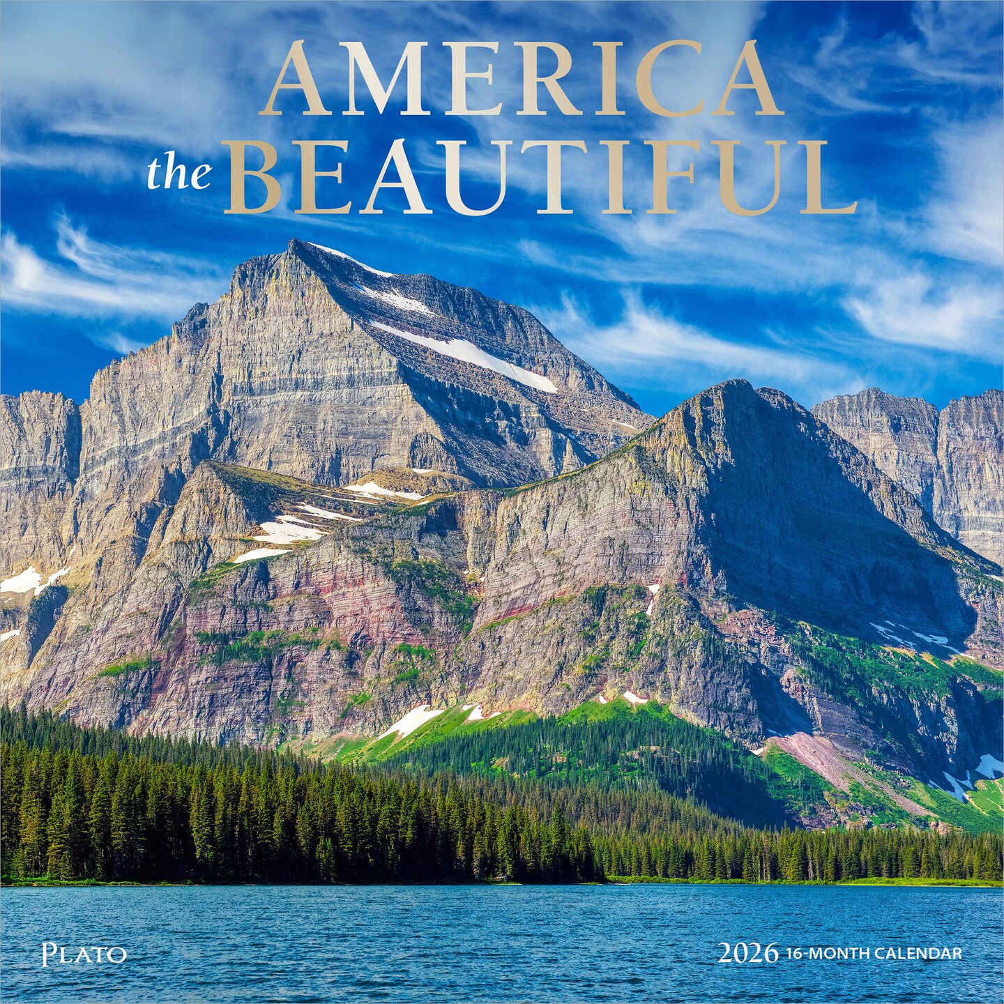 America the Beautiful | 2026 12 x 24 Inch (Hanging) Monthly Square Wall Calendar | Foil Stamped Cover