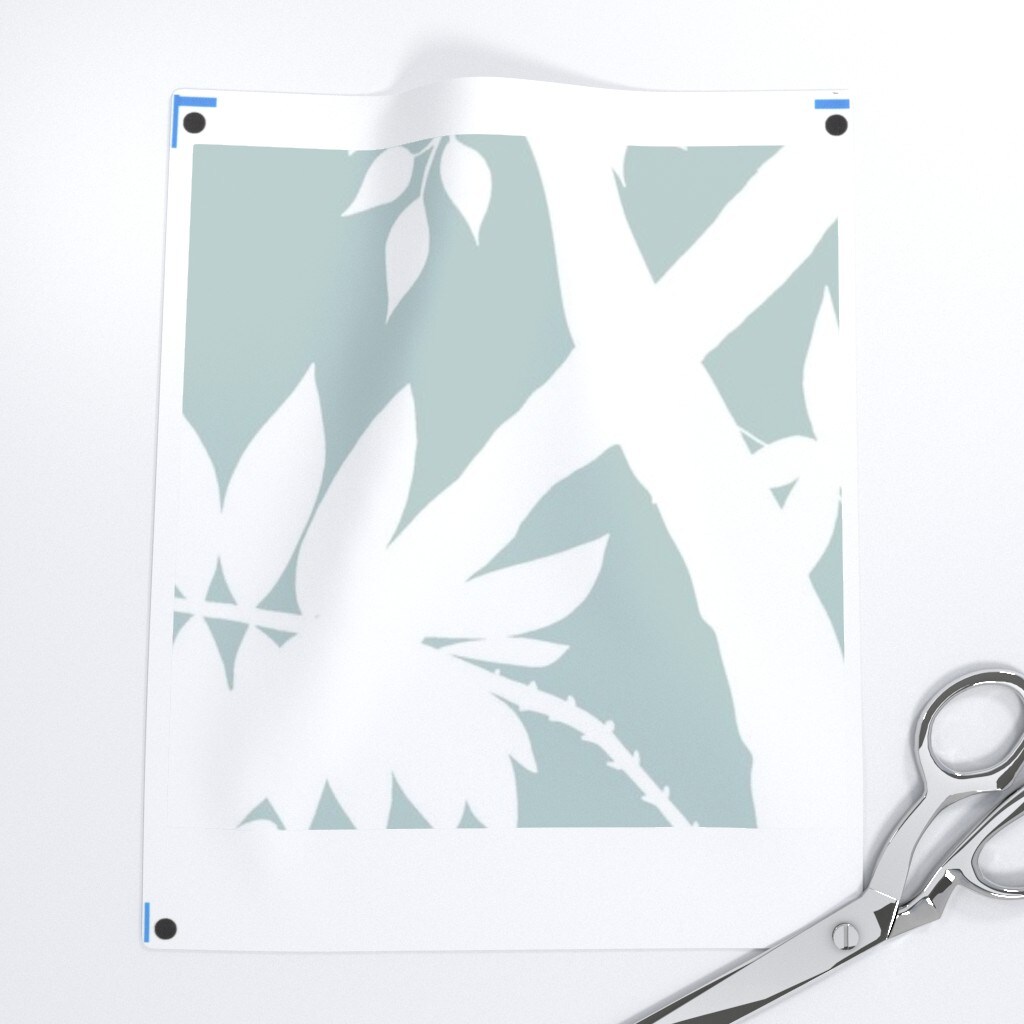 Floral Silhouette Tropical Retro Modern Botanical Boho Chic Coastal Garden Large Scale Custom Printed Fabric by Spoonflower Various Fabrics by the Yard or Fat Quarter